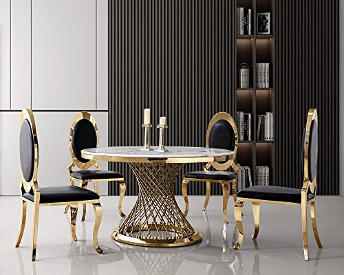 Set of 2 White Faux Leather Dining Chairs with Silver Stainless Legs W479