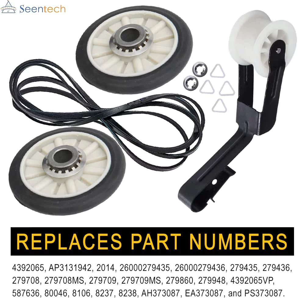Dryer Repair Kit with Drum Roller Kit, Idler Pulley, Belt C517