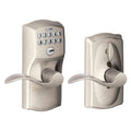 Keypad Entry with Flex-Lock and Accent Levers, Satin Nickel Y563