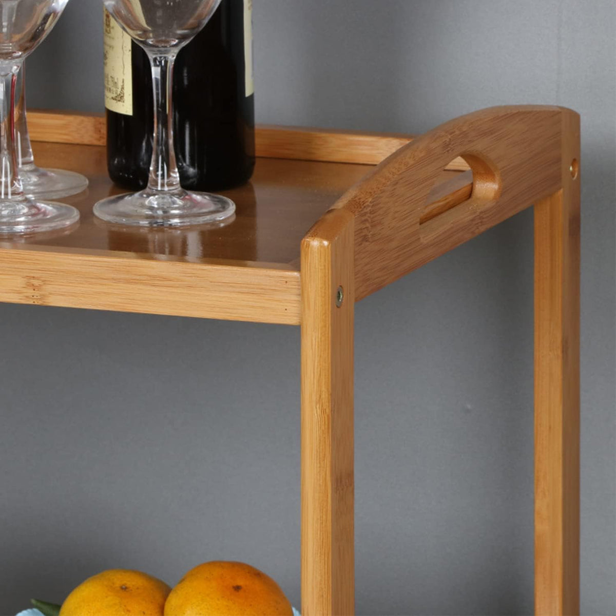 Side Table with Three-Tier Storage and Four Wheels Z9335
