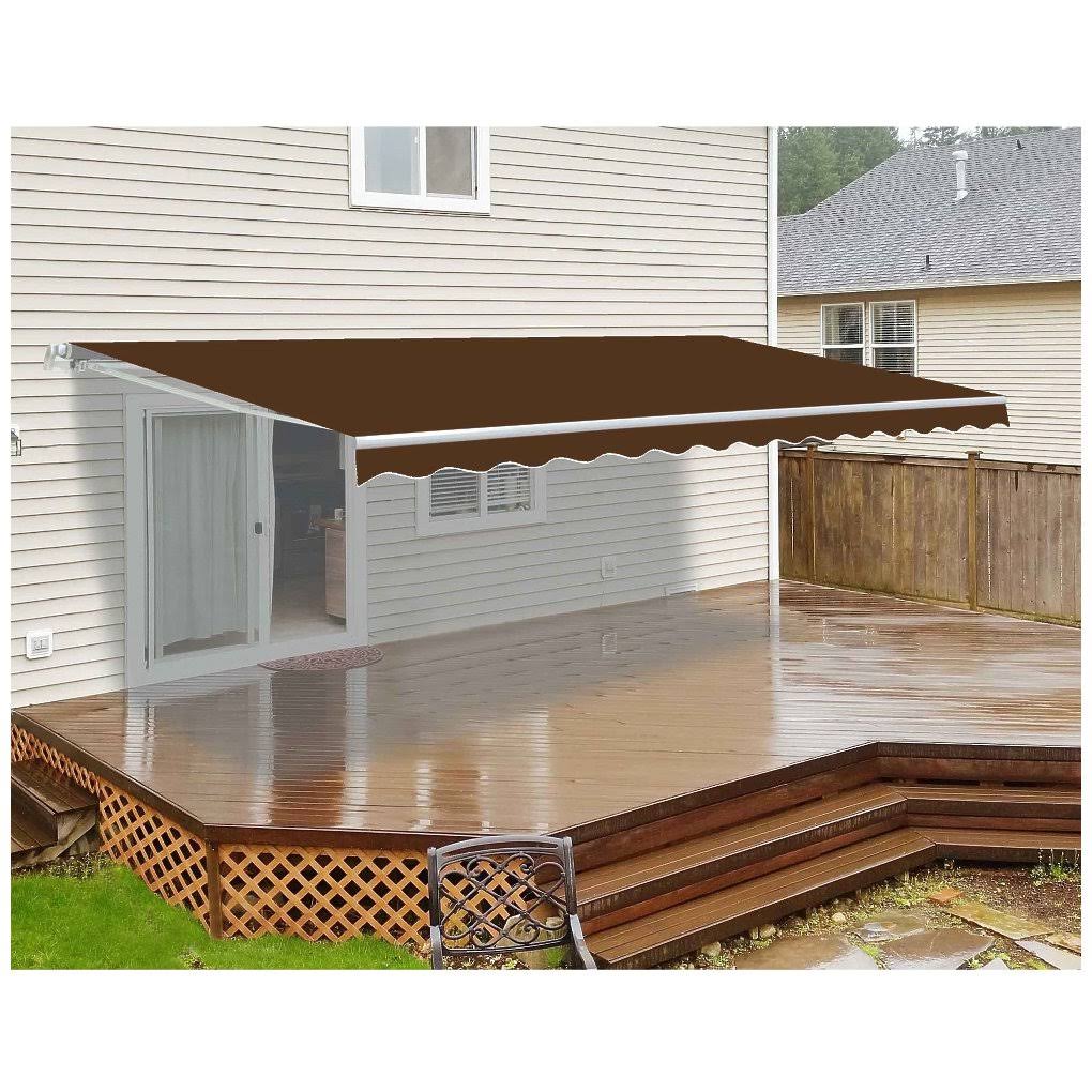 Brown Motorized Retractable Patio Awning A925