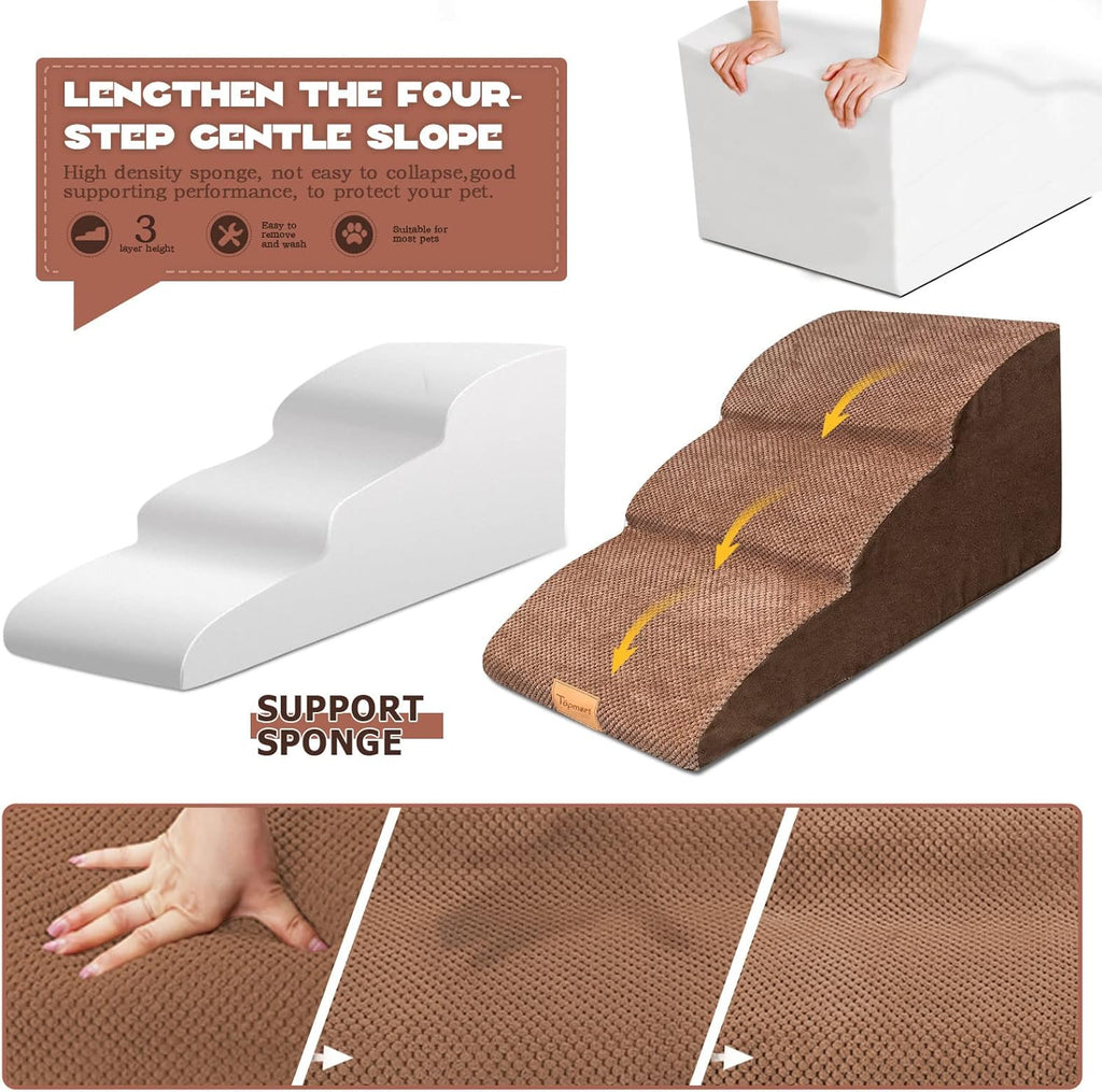High Density Foam Dog Ramp Steps 3 Tiers Non-Slip G4134