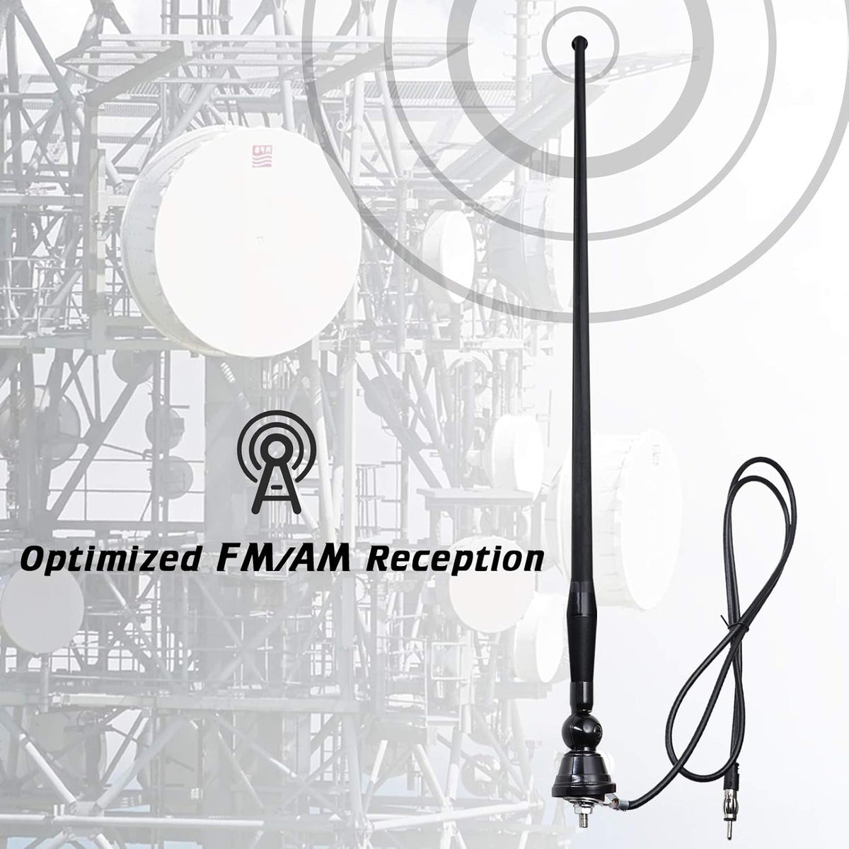 16 Inch Black AM/FM Marine Antenna O493