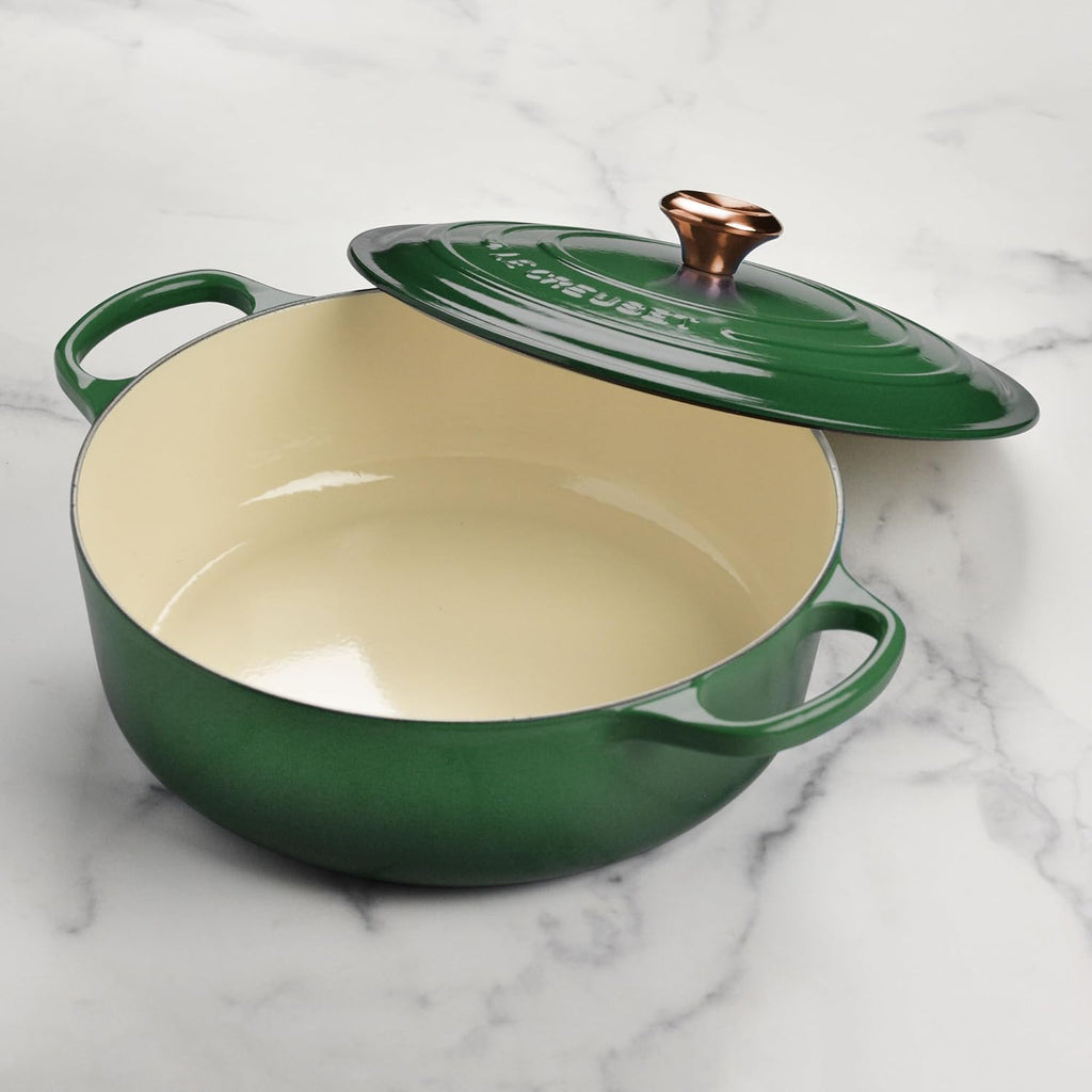 6.75-quart Enameled Cast Iron Round Wide Oven with Copper Knob C4868