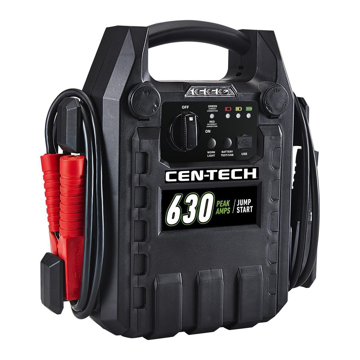 630 Peak Amp Portable Car Battery Jump Starter and Power Pack Z43643