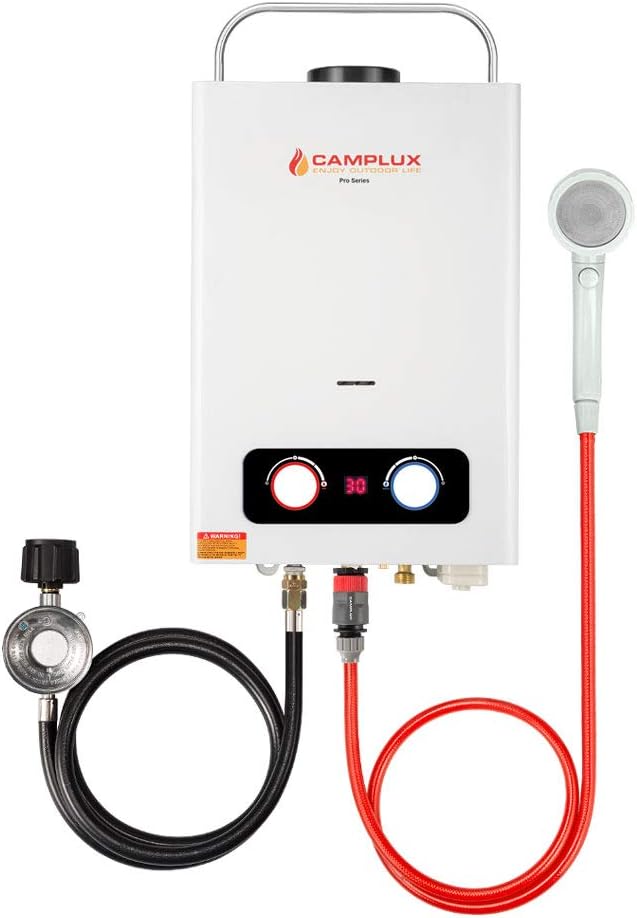 1.58 GPM Tankless Propane Water Heater with Portable Handle, White S783473