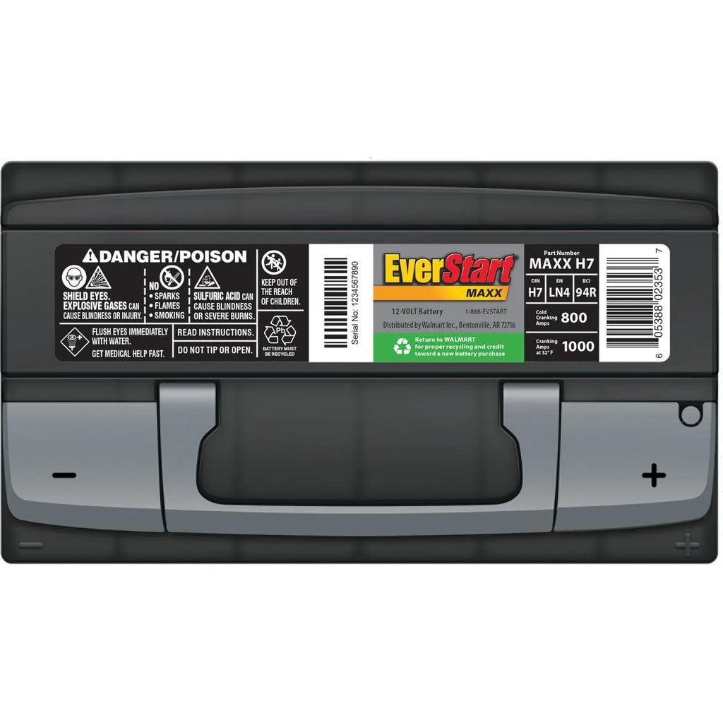 Lead Acid Automotive Battery, Group Size H7 / LN4 / 94R 12 Volt, 800 CCA E333