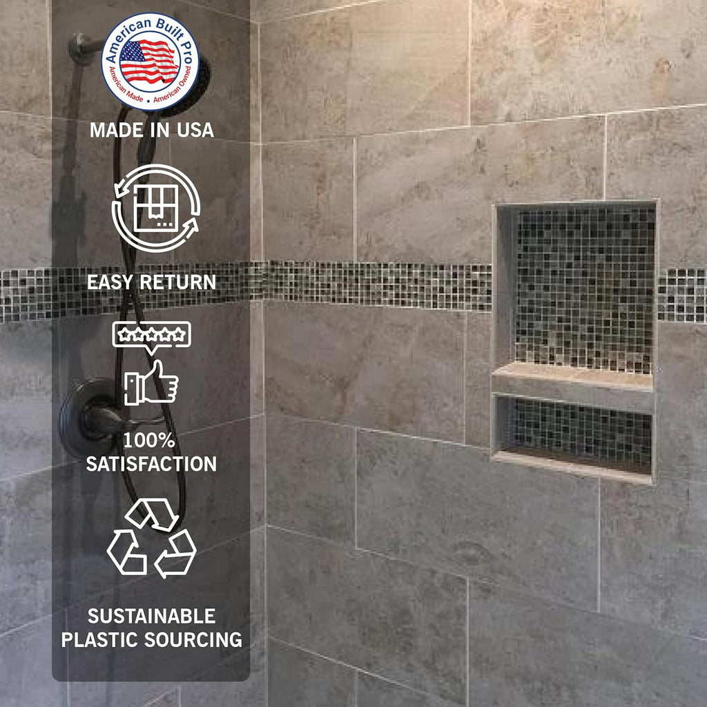Black Matte Shower Niche Tile Template V347522