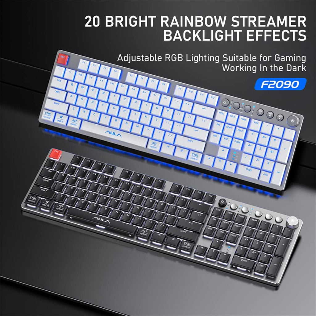 Low Profile Wireless Bluetooth Mechanical Keyboard with RGB Backlit N509