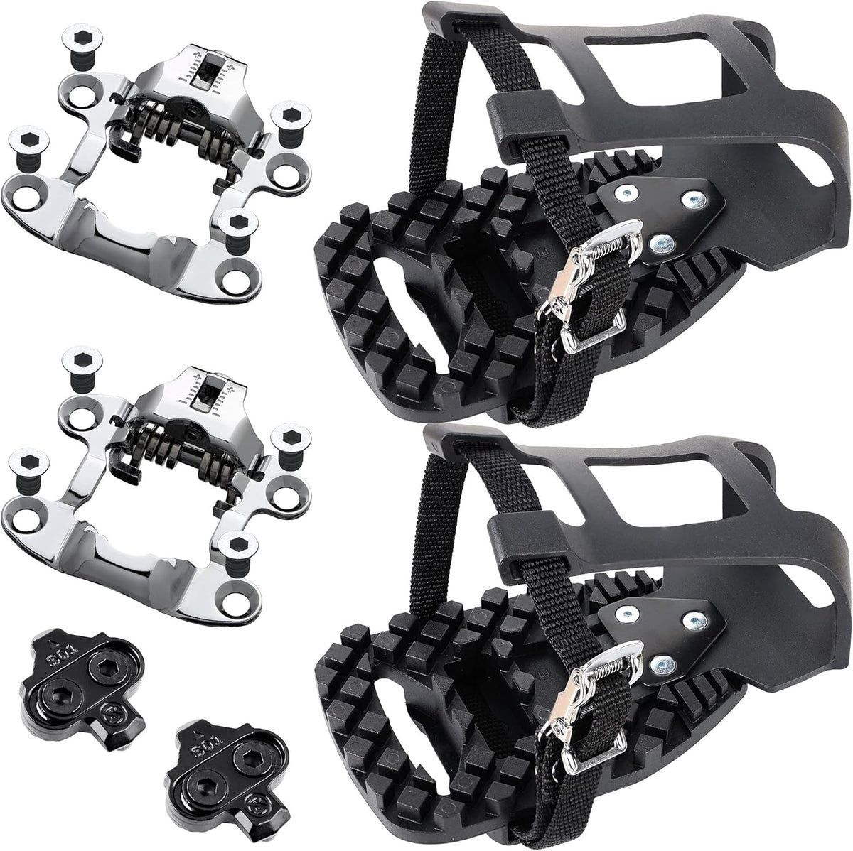 Pedal Adaptor and Converter Kit with Pedal Toe Clips Cage S281564