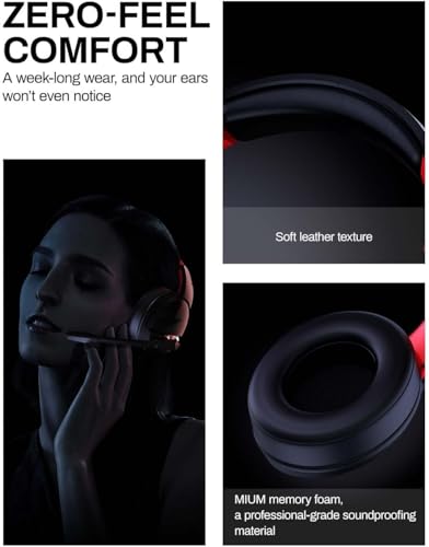 Black Wireless Gaming Headset with 2.4GHz Bluetooth 5.3, 100Hrs Battery, Noise Canceling Mic, 50mm Drivers B371