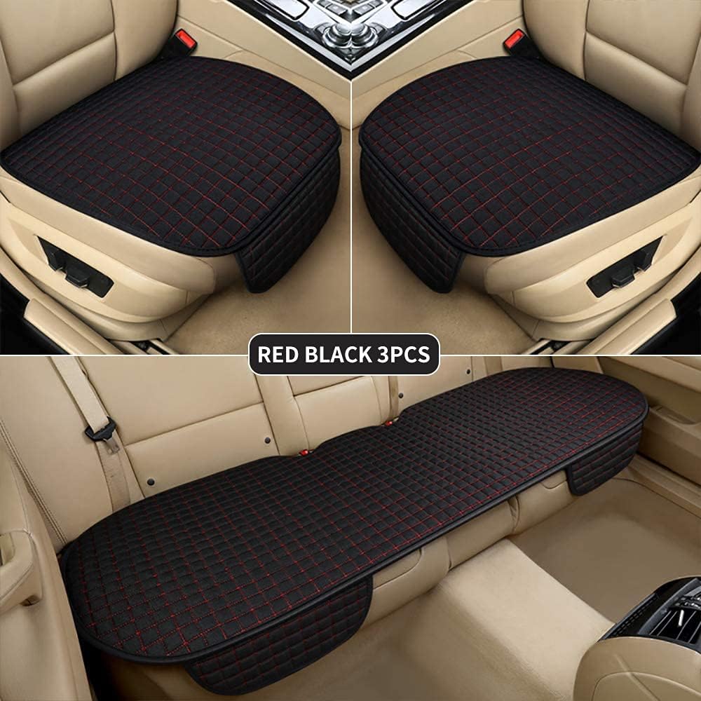 3 Pcs Universal Breathable Anti-Slip Car Seat Cover Cushion Set Beige D67600