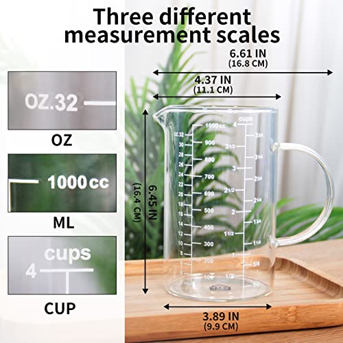 77L High Borosilicate Glass Measuring Cup with Handle and Spout, 500 ML D9404