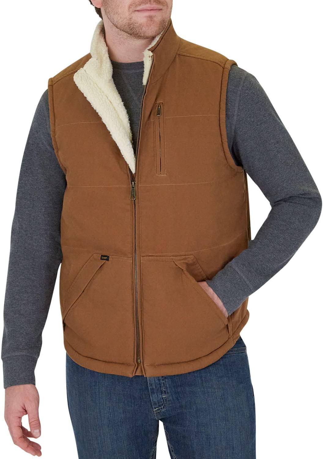 Canvas Work Vest with Pockets Sleeveless Jacket R2270