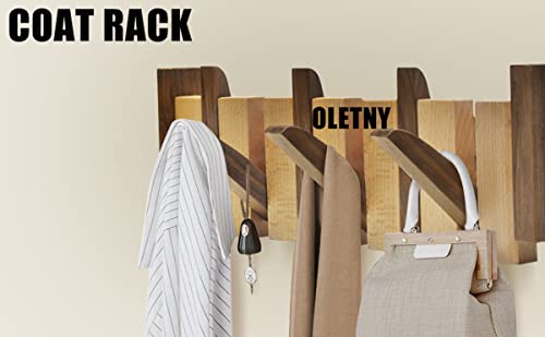 Wood Coat Rack Wall Mount with 4 Flip-Down Hooks V56529