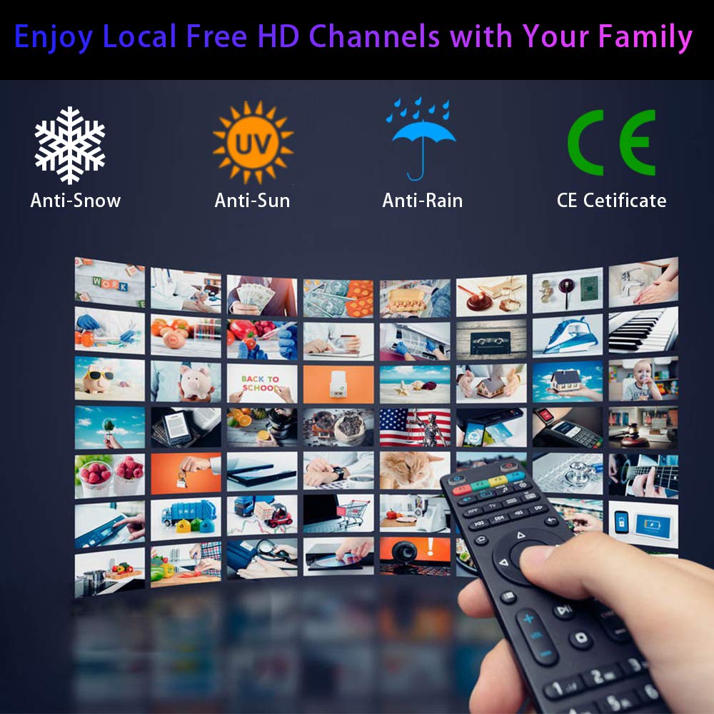Digital TV Antenna Indoor with Amplifier and Signal Booster, 36ft Coax Cable G782