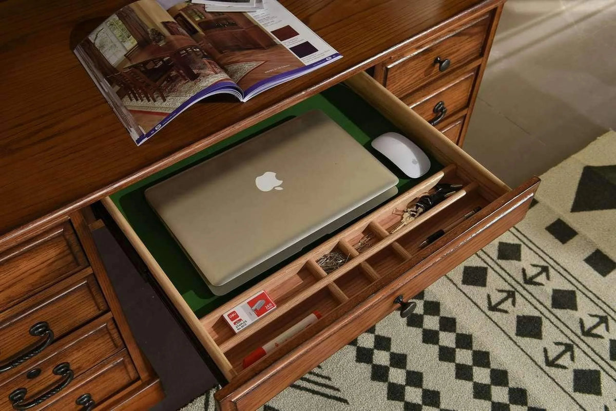 54 Inch Solid Oak Wood Rolltop Desk X749