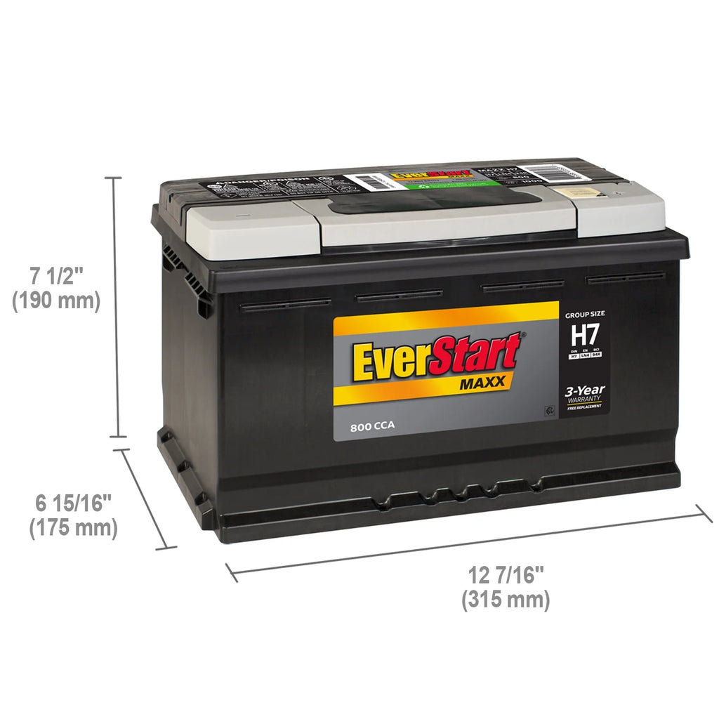 Lead Acid Automotive Battery, Group Size H7 / LN4 / 94R 12 Volt, 800 CCA E333