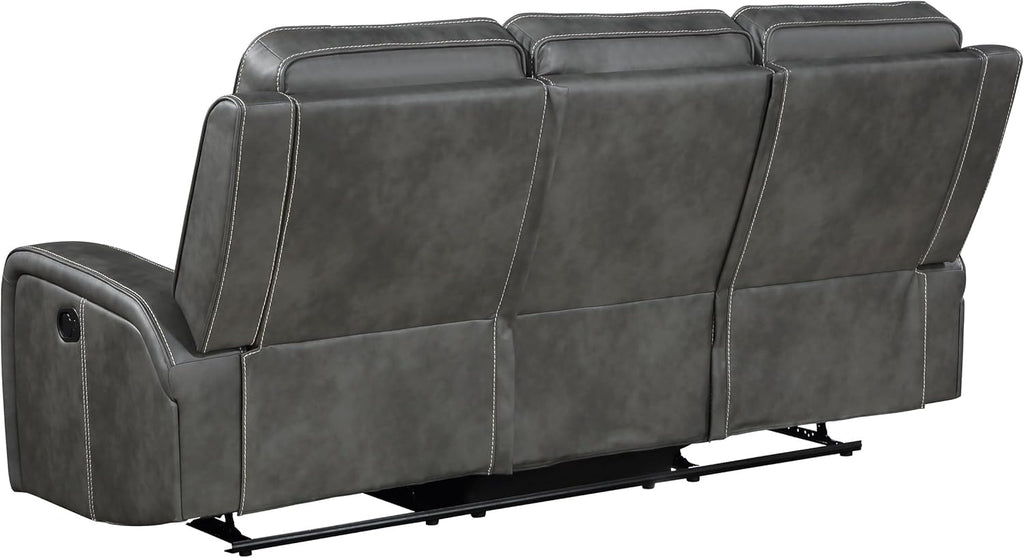 3-Piece Upholstered Motion Reclining Sofa Set Grey M2756