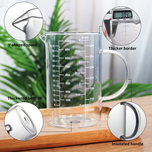 77L High Borosilicate Glass Measuring Cup with Handle and Spout, 500 ML D9404