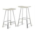White Polished Stainless Steel Counter Stool H290989