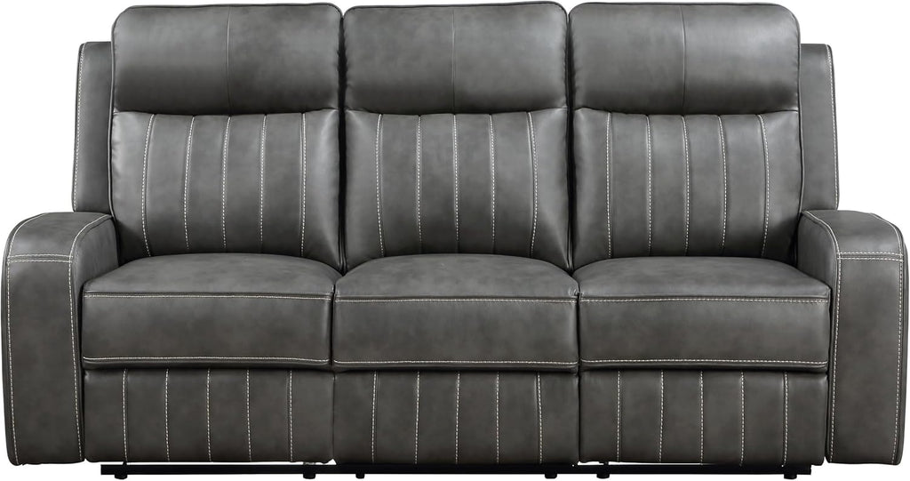 3-Piece Upholstered Motion Reclining Sofa Set Grey M2756
