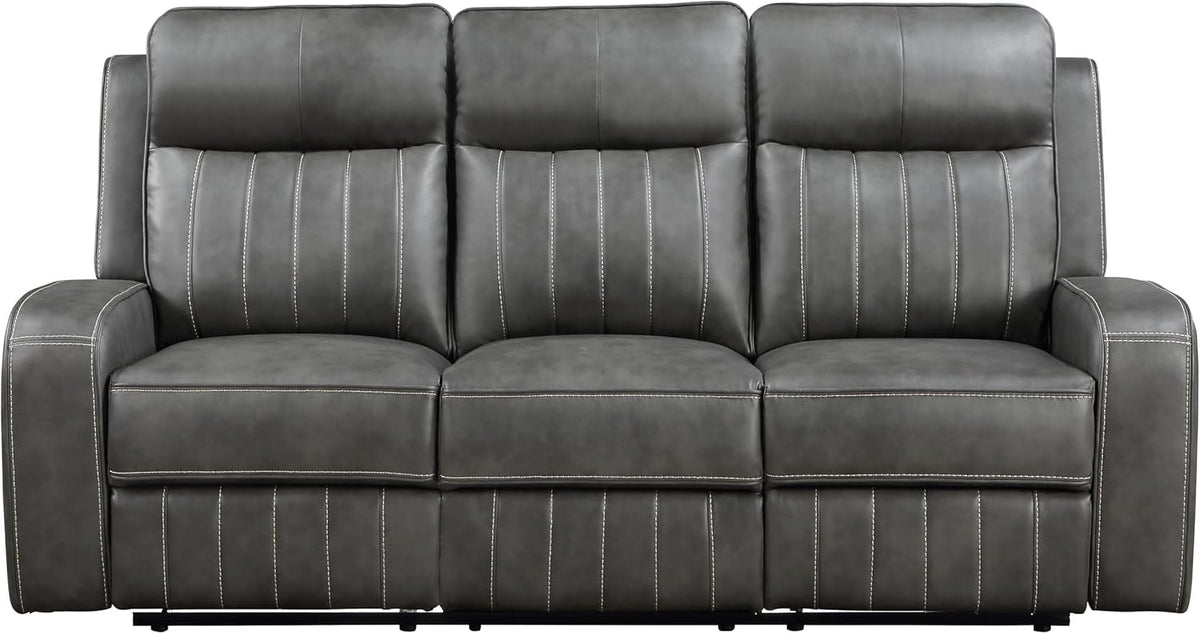 3-Piece Upholstered Motion Reclining Sofa Set Grey M2756