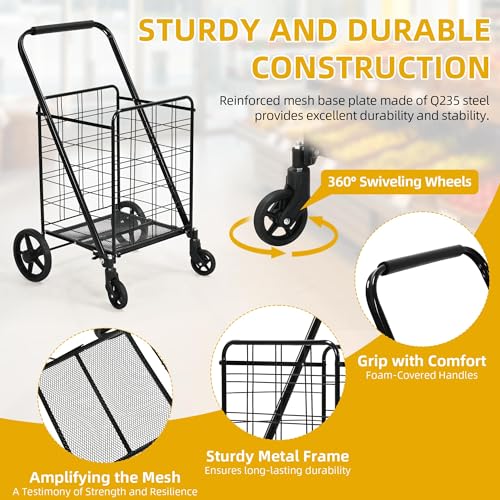 Folding Shopping Cart with Wheels B11700