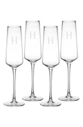 Set of 4 Monogram Champagne Flutes I14308