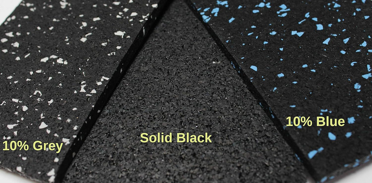 Solid Black 1/4in Heavy Duty Rubber Exercise Mats I55515