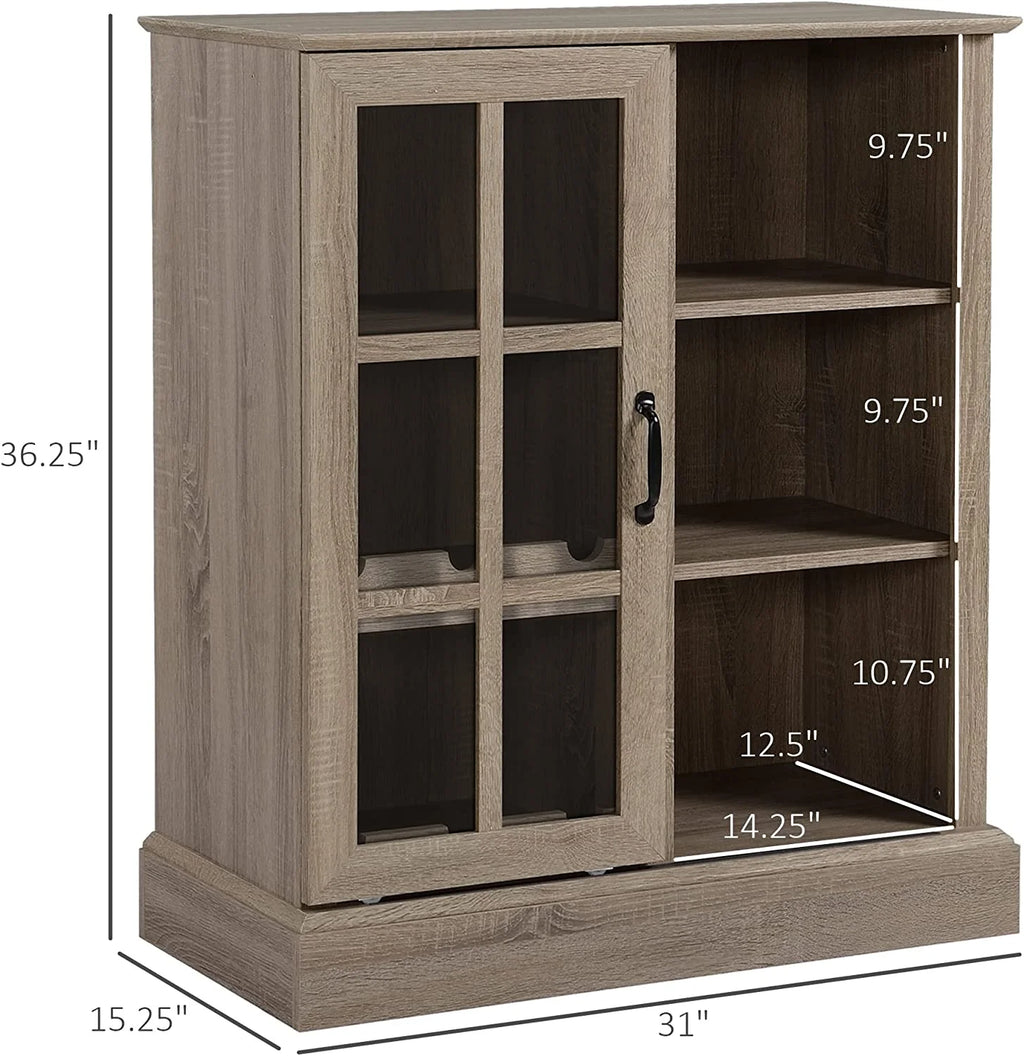 Wine Cabinet with 6-Bottle Wine Rack and Stemware Racks F6529