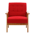 Accent Chairs Set of 2 with Side Table, Wood and Fabric Armchairs P101205