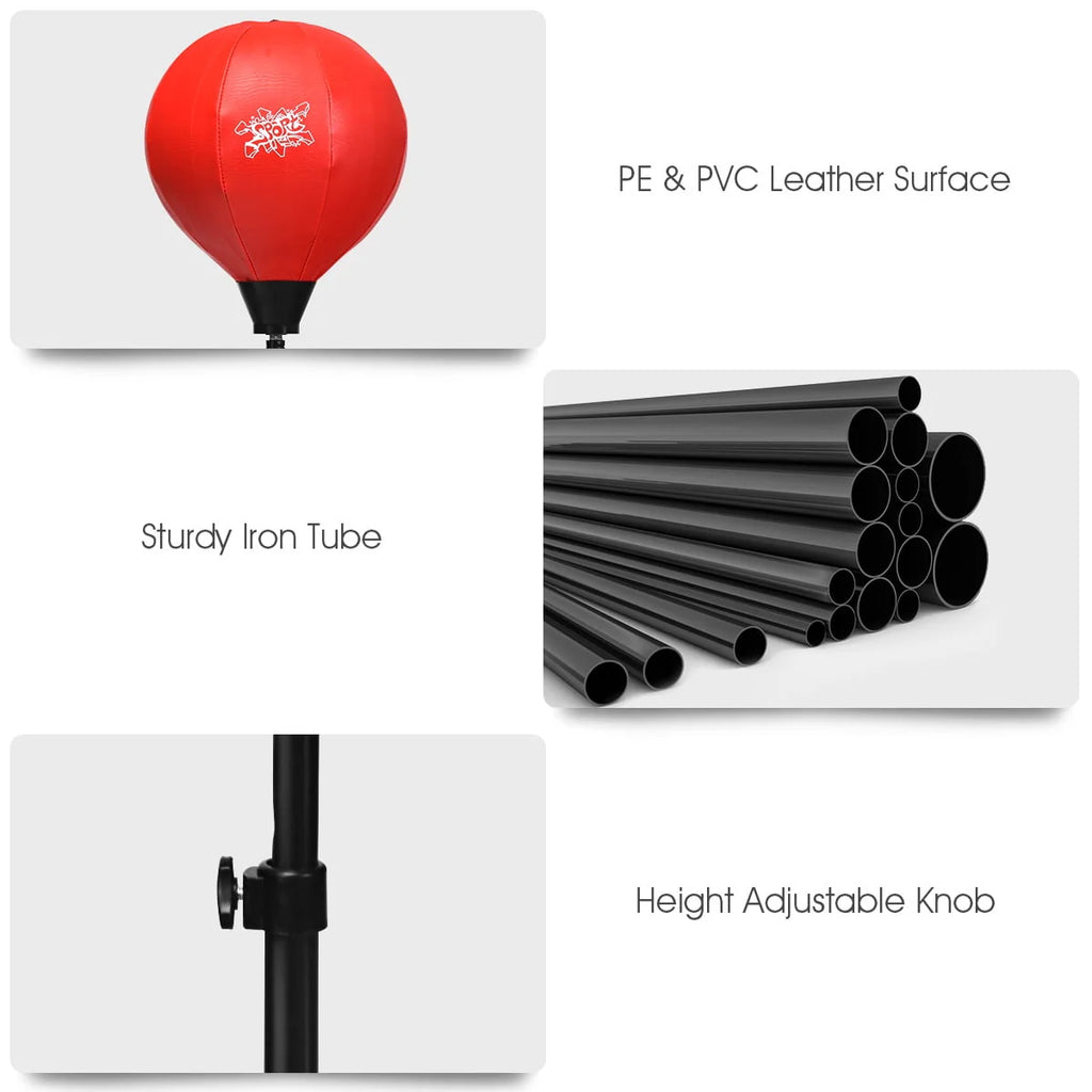Boxing Punching Bag with Height Adjustable Stand and Boxing Gloves W3366