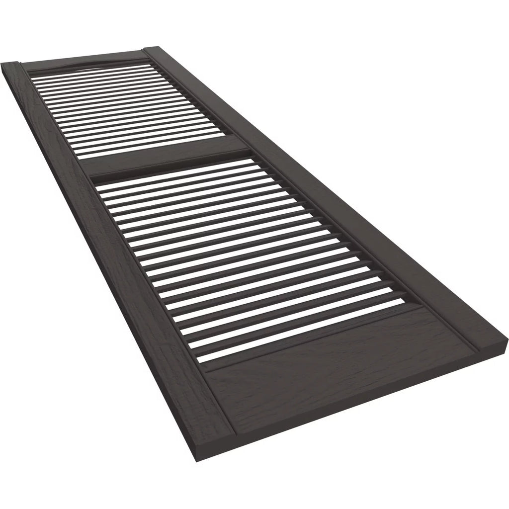 12 in. W x 64 in. H Cathedral Top Open Louver Shutters P85092