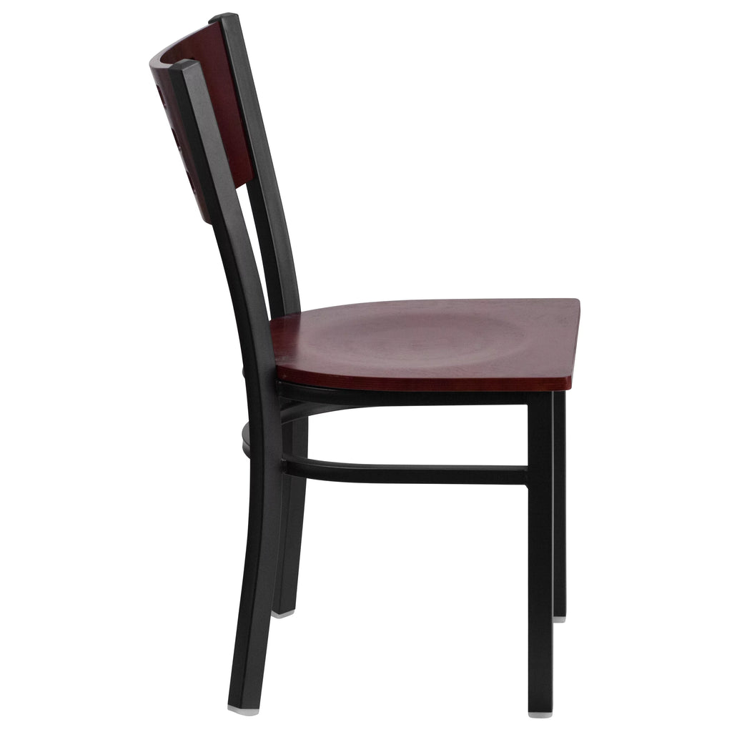 Black Cutout Back Metal Dining Chair O541