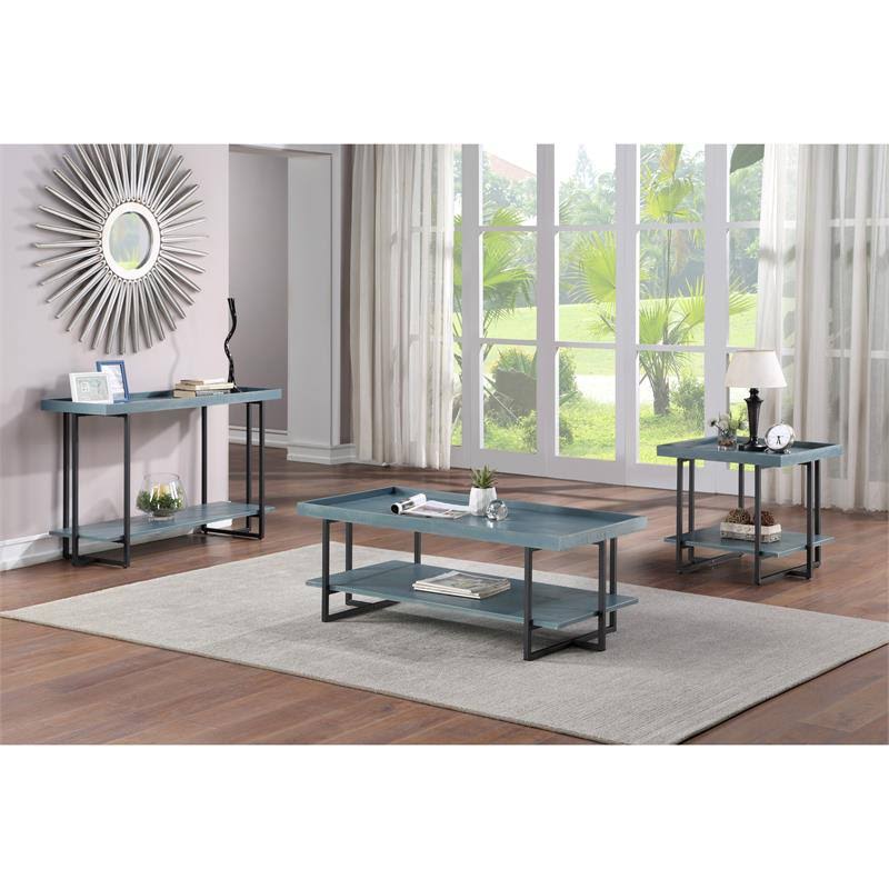 Antique Blue Wood Console Table U524814