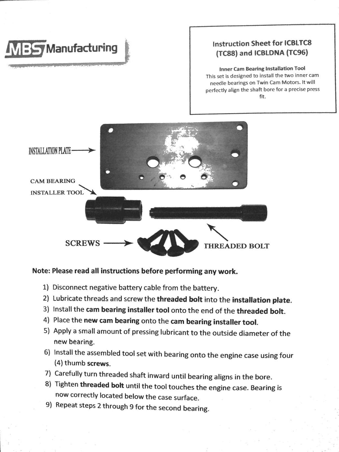 Inner Cam Bearing Installer & Puller V36884