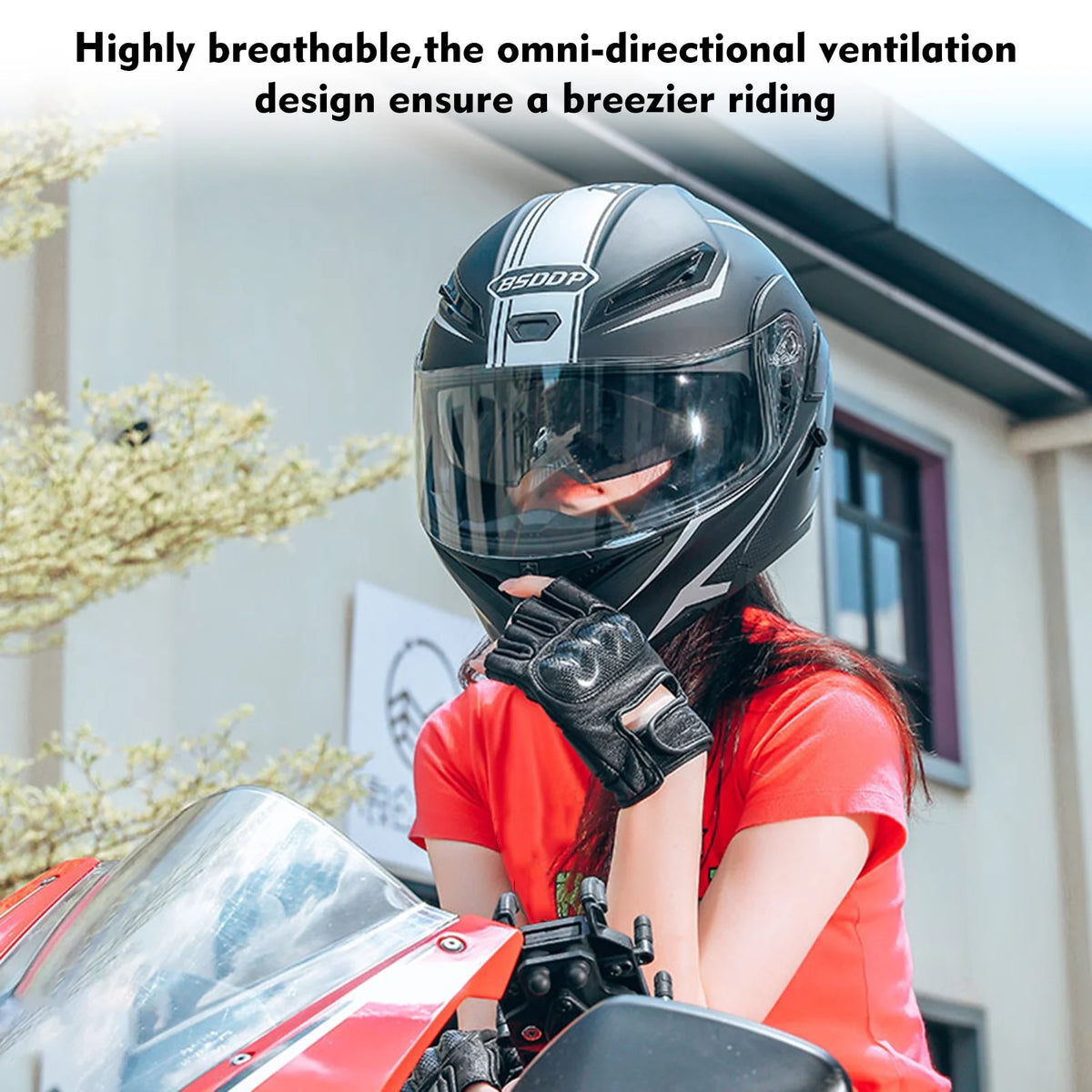 Motorcycle Dual Visor Flip up Full Face Helmet W27667
