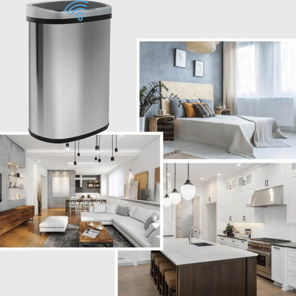 13 Gallon Stainless Steel Automatic Trash Can J109