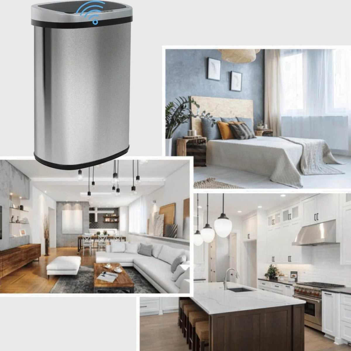 13 Gallon Stainless Steel Automatic Trash Can J109
