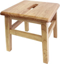 Solid Hardwood Wooden Step Stool, 12.25 Inches Height, Natural S129190