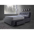 Tufted California King Platform Bed with Storage in Gray O40783
