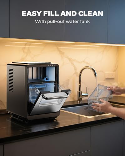 Crescent Ice Maker Countertop, Self-Cleaning, 16 Pcs in 15 Mins T819