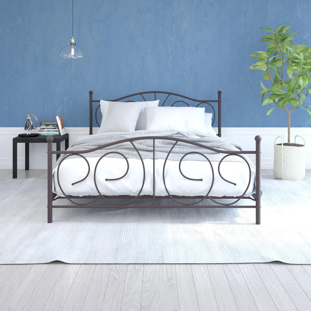 Queen Bronze Metal Platform Bed Y2873