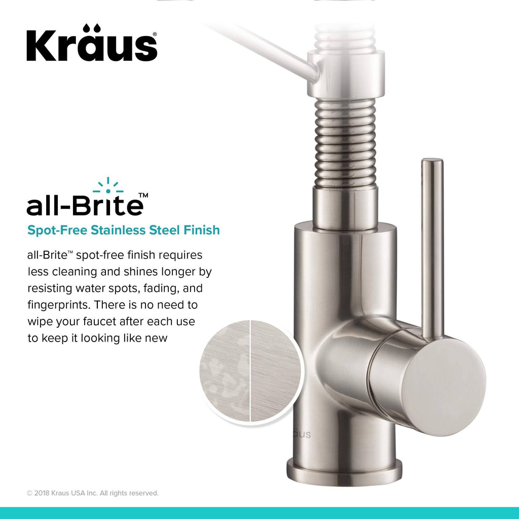 Commercial Kitchen Faucet with Soap Dispenser, Spot Free Stainless Steel Y357158