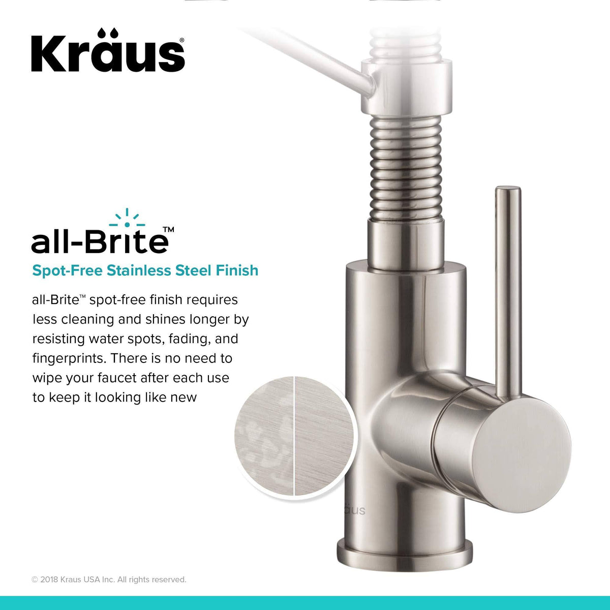 Commercial Kitchen Faucet with Soap Dispenser, Spot Free Stainless Steel Y357158