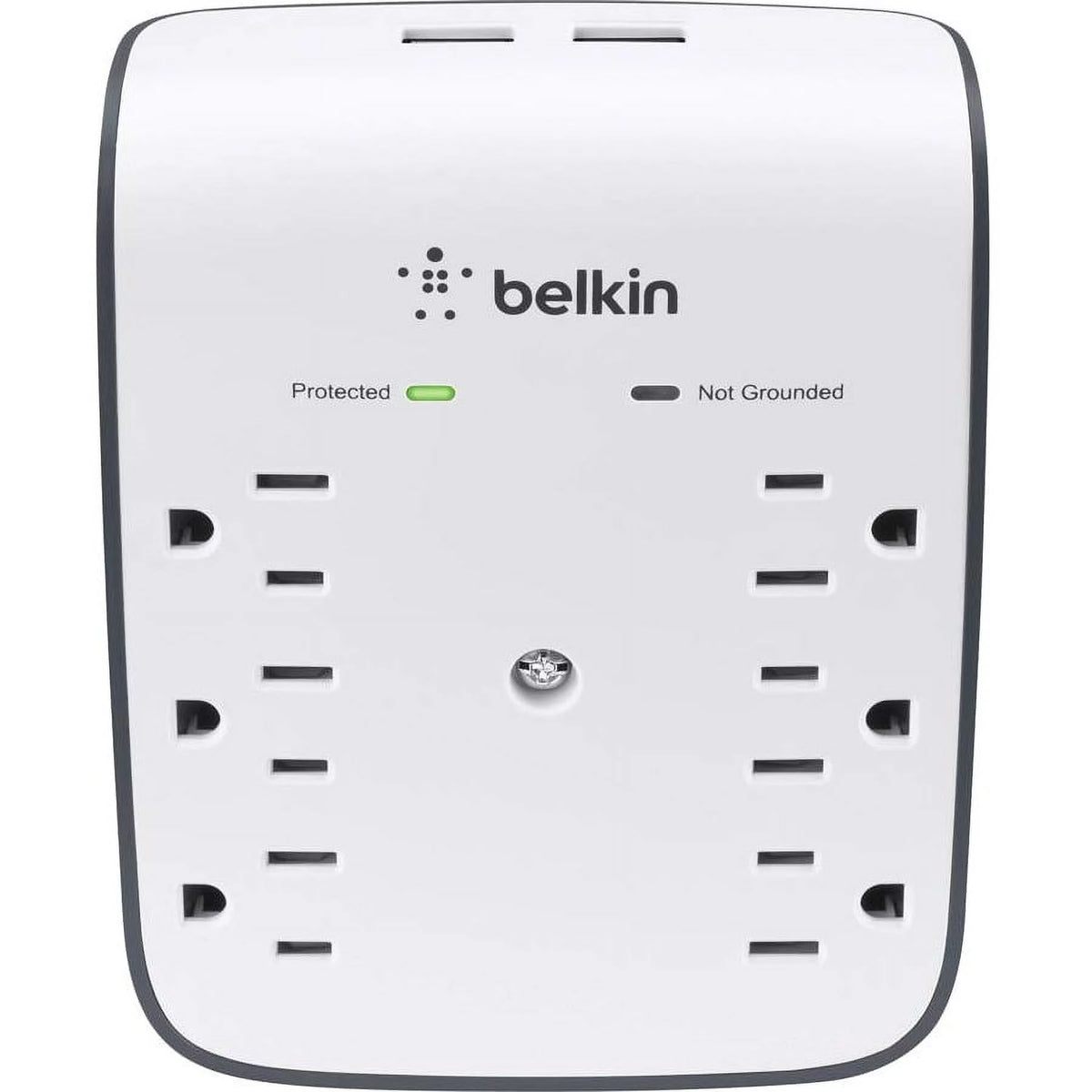 6 Outlets 2 USB Ports Wall Mount Surge Protector X2567