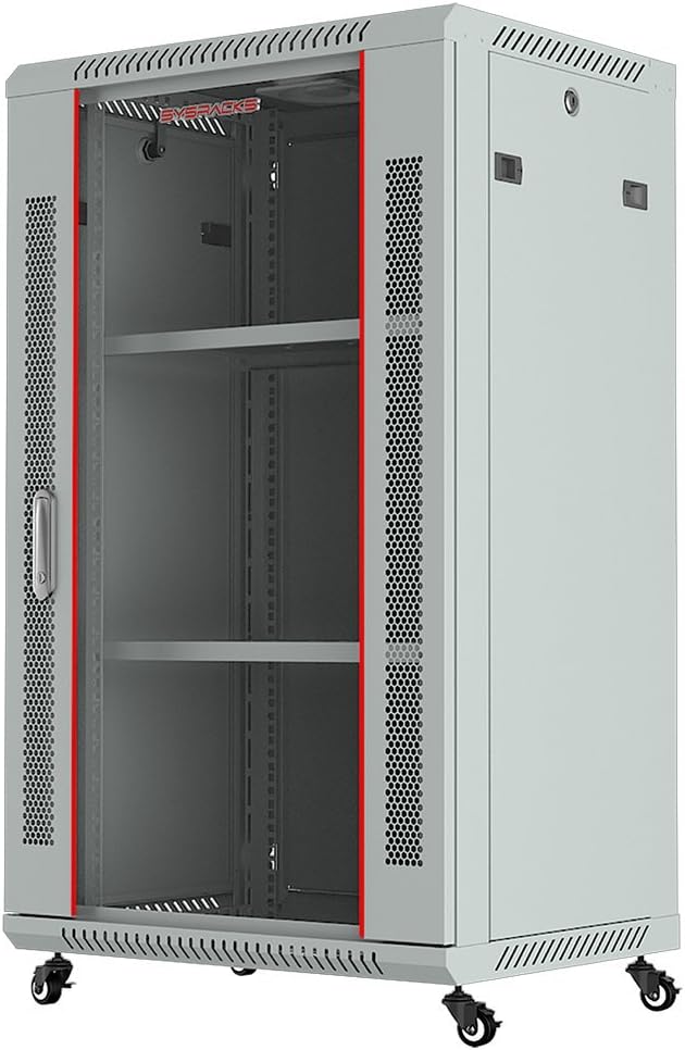 18U Wall Mount Gray IT Network Server Rack Cabinet Enclosure 24 Inch Depth M17394