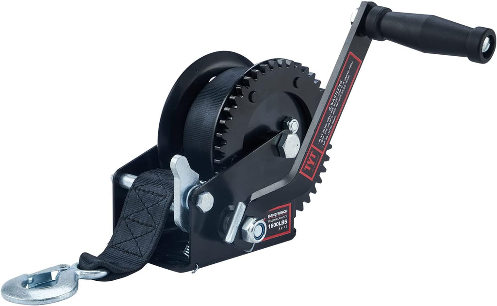 1600lbs Hand Winch with Steel Cable, Two Way Ratchet Crank Winch, Pack of 2 E490689