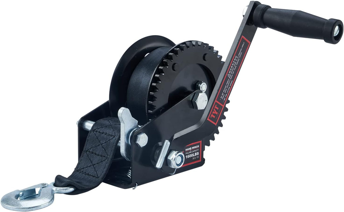 1600lbs Hand Winch with Steel Cable, Two Way Ratchet Crank Winch, Pack of 2 E490689